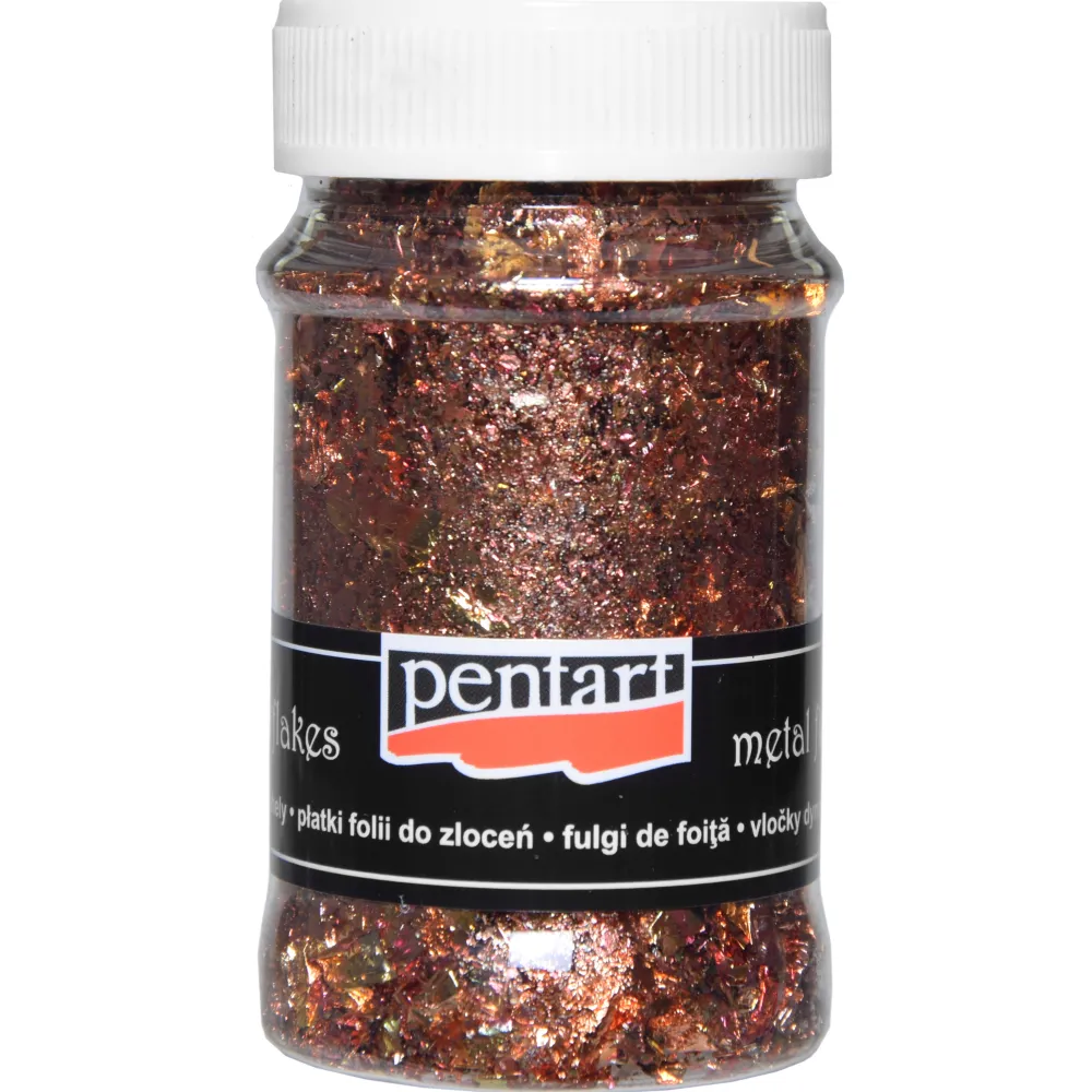 Pentart Folia do złoceń w płatkach Metal Flakes - - złoto i melanż, 100 ml > Pozłotnictwo