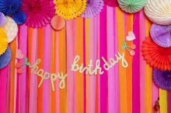 PartyDeco Girlanda Happy Birthday - brokatowa, 18 x 100 cm ><noscript><img width=