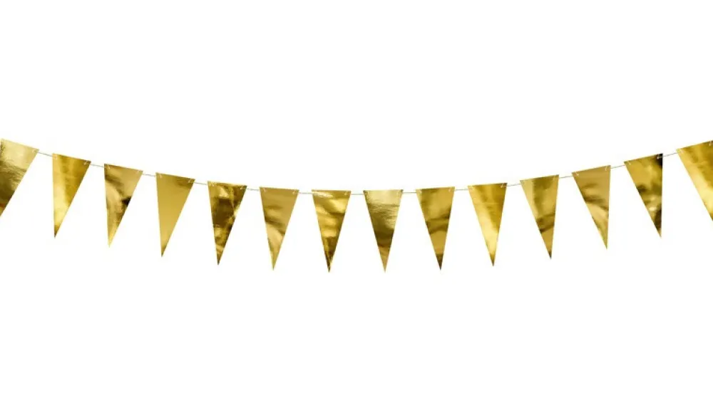 PartyDeco Girlanda z flagietkami - złota, 215 cm > Girlandy I Rozety