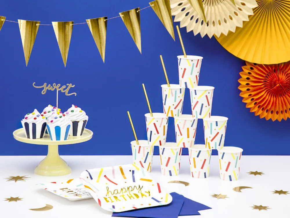 PartyDeco Girlanda z flagietkami - złota, 215 cm > Girlandy I Rozety