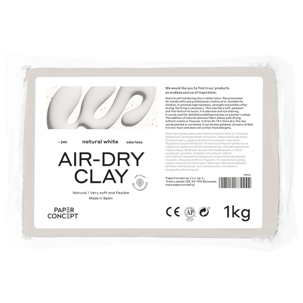 PaperConcept Glinka samoutwardzalna Air-Dry Clay - - Natural White 1 kg > Masy Do Modelowania