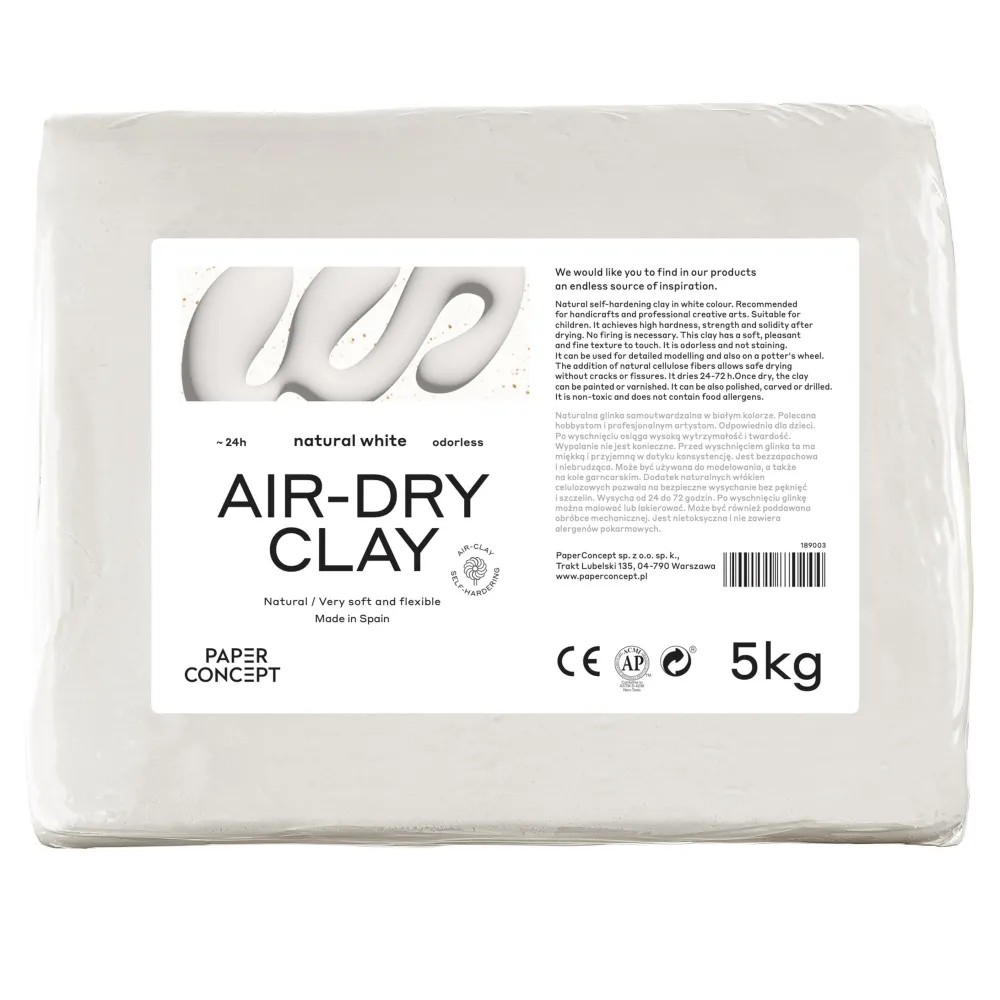 PaperConcept Glinka samoutwardzalna Air-Dry Clay - - Natural White 5 kg > Masy Do Modelowania