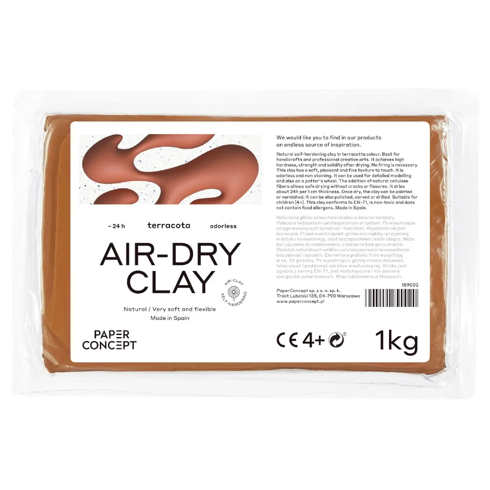 PaperConcept Glinka samoutwardzalna Air-Dry Clay - - Terracota 1 kg > Masy Do Modelowania