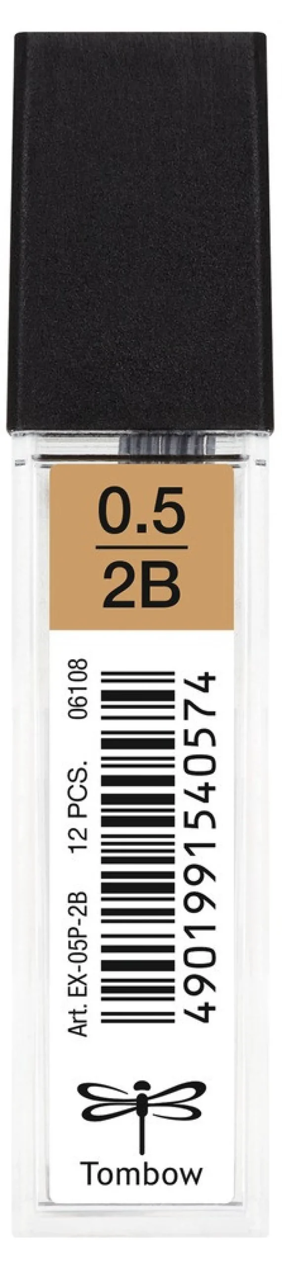Tombow Grafity do ołówków, 0,5 mm - - 2B, 12 szt. > Wkłady Do Ołówków