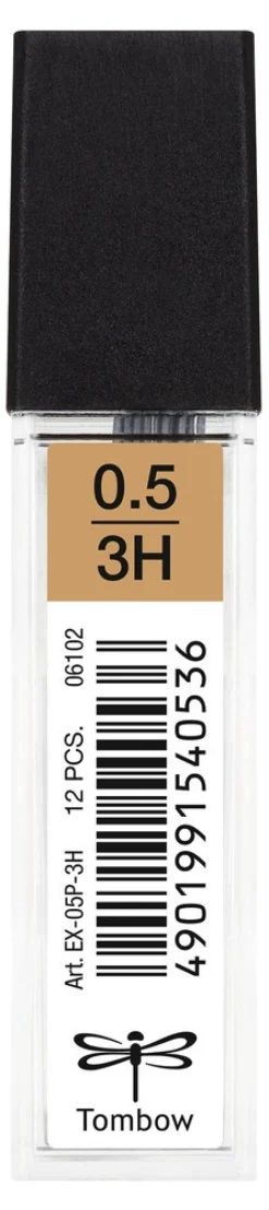 Tombow Grafity do ołówków, 0,5 mm - - 3H, 12 szt.