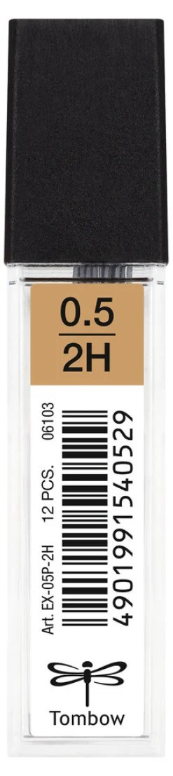 Tombow Grafity do ołówków, 0,5 mm - - 2H, 12 szt.