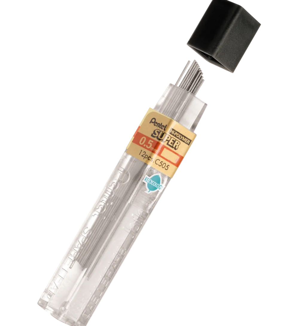 Pentel Grafity do ołówków Super Hi Polymer 0,5 mm - - B, 12 szt. > Wkłady Do Ołówków