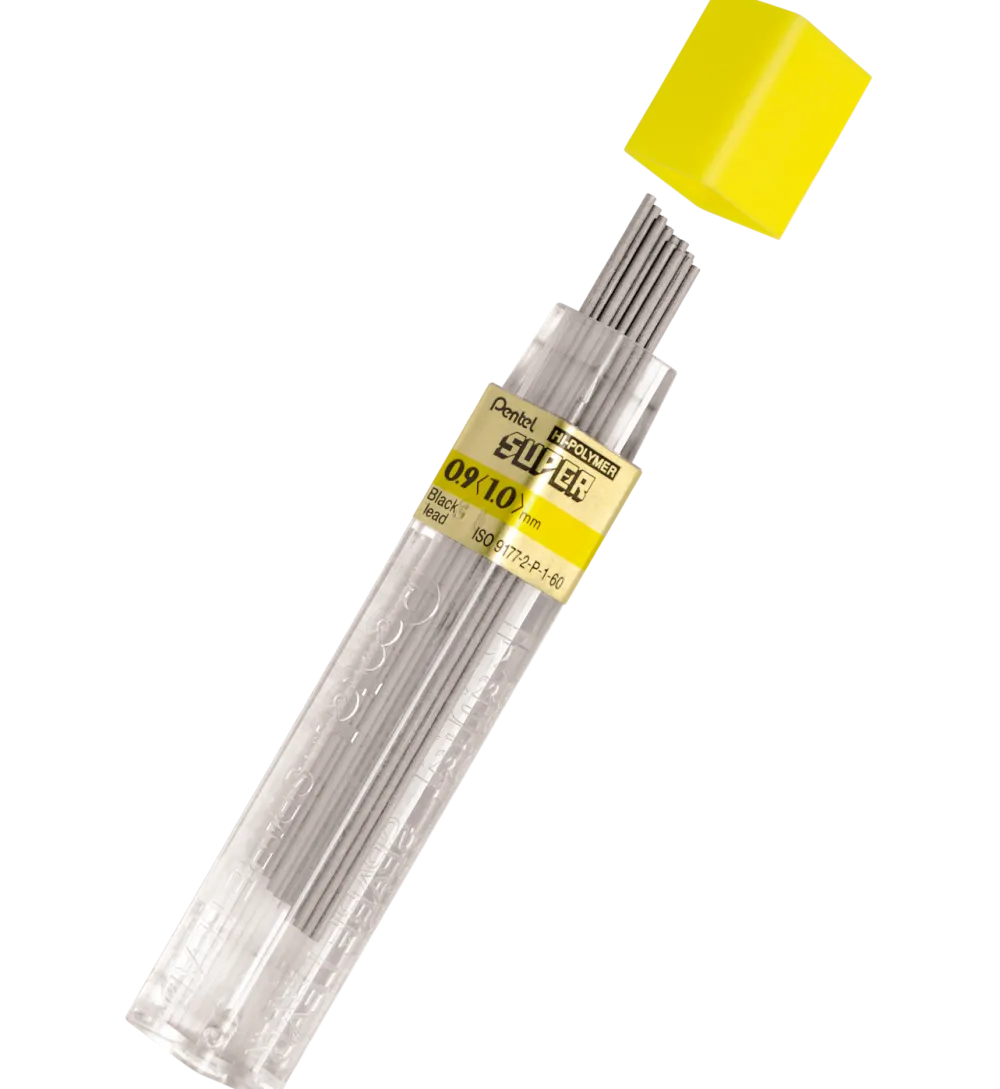 Pentel Grafity do ołówków Super Hi Polymer 0,9 mm - - 2B, 12 szt.