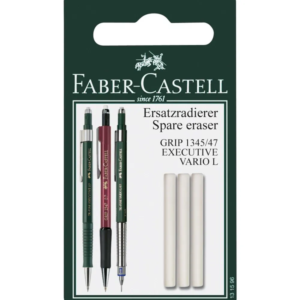 Faber-Castell Gumki zapasowe do ołówka Grip 1345 i 1347 - - 3 szt. > Akcesoria