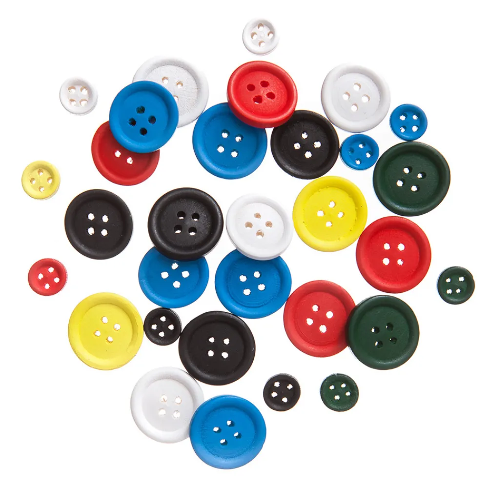 dpCraft Guziki drewniane Brights - - kolorowe, 30 szt. > Guziki I Klamerki