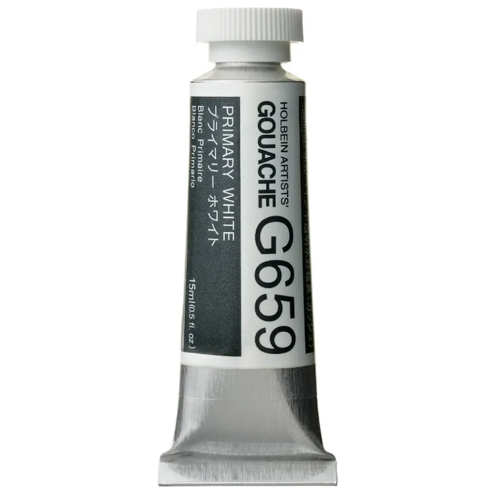 Holbein Gwasz Artists’ Gouache - - Primary White, 15 ml