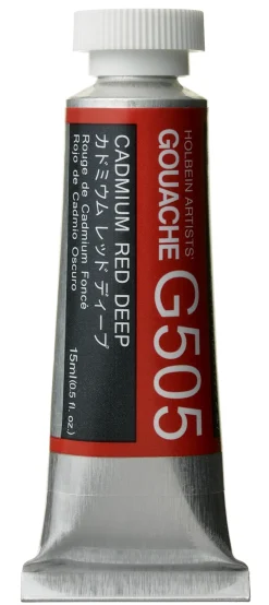 Holbein Gwasz Artists’ Gouache - - Cadmium Red Deep, 15 ml