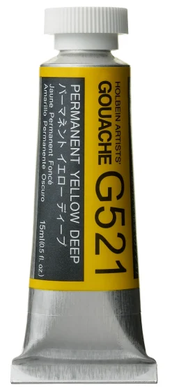 Holbein Gwasz Artists’ Gouache - - Permanent Yellow Deep, 15 ml