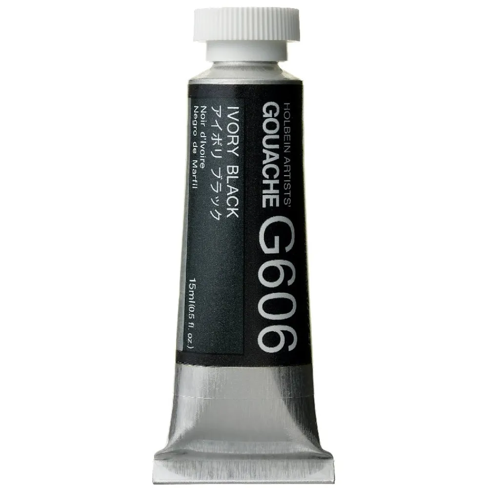 Holbein Gwasz Artists’ Gouache - - Ivory Black, 15 ml