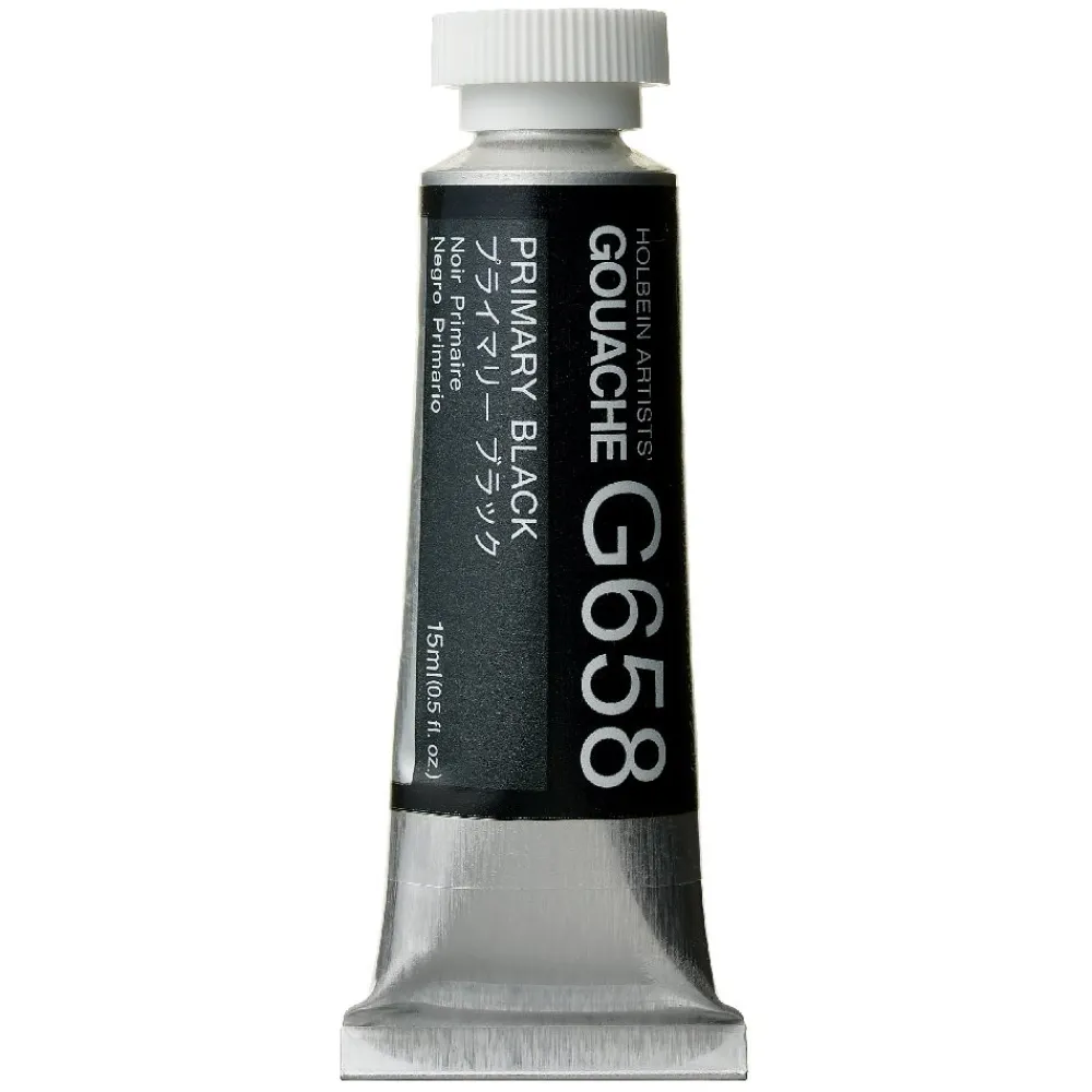 Holbein Gwasz Artists’ Gouache - - Primary Black, 15 ml