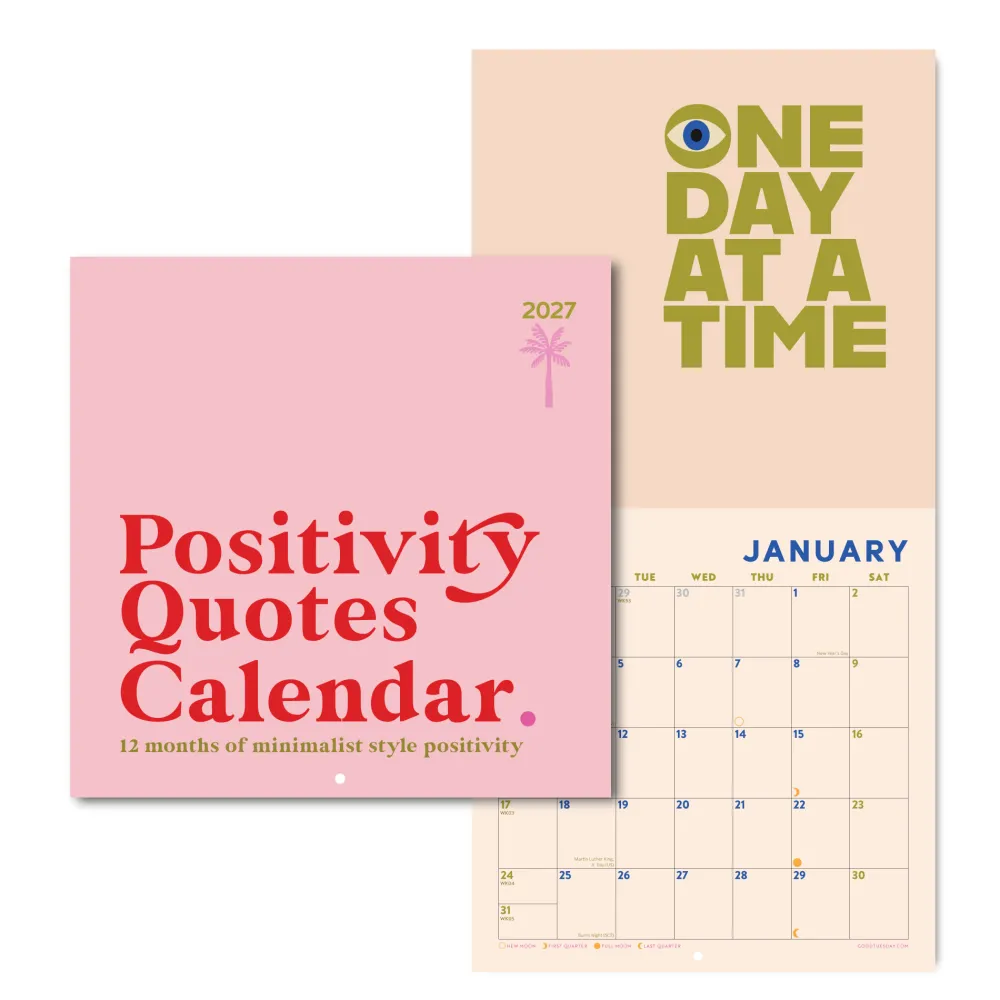 Good Tuesday Kalendarz ścienny 2027 - - Positivity 21 x 21 cm