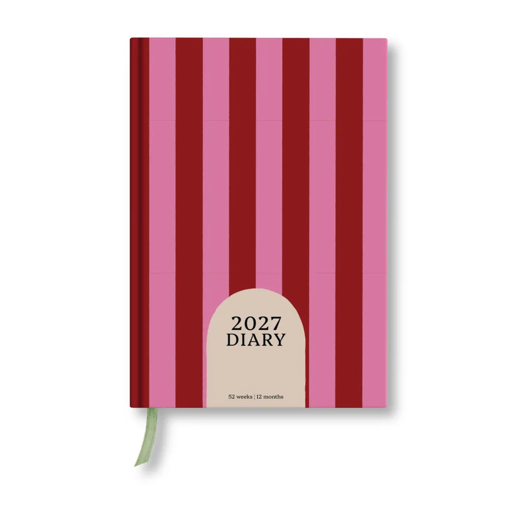 Good Tuesday Kalendarz tygodniowy 2027 - - Pink & Red Stripe