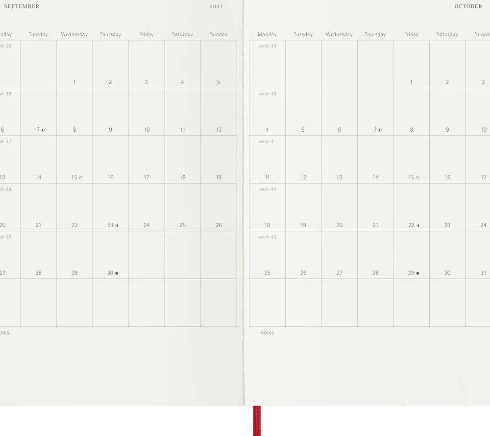 Moleskine Kalendarz tygodniowy 2026/2027 L - - Scarlet Red
