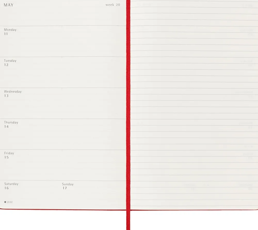 Moleskine Kalendarz tygodniowy 2026/2027 L - - Scarlet Red > Kalendarze Książkowe