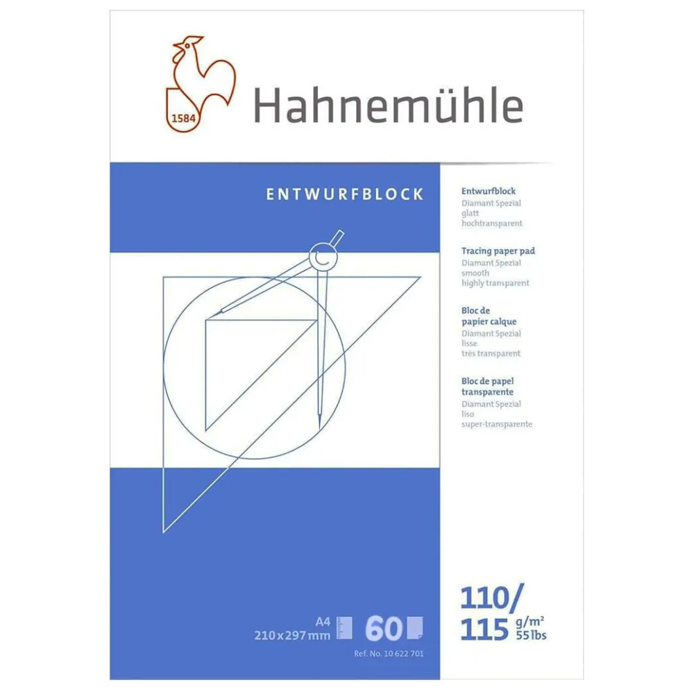 Hahnemuhle Kalka kreślarska w bloku - Hahnemühle - A4, 110 g, 60 ark.