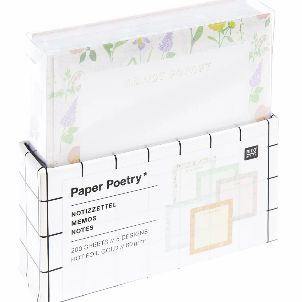 Rico Design Karteczki Memo Flower Frames 9 x 9 cm - Paper Poetry - 200 szt. > Karteczki Samoprzylepne