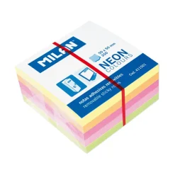 Milan Karteczki neonowe samoprzylepne 50 x 50 mm - - kolorowe, 250 szt. > Karteczki Samoprzylepne