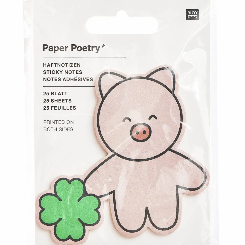 Rico Design Karteczki samoprzylepne Pig 8,5 x 8,1 cm - Paper Poetry - 25 szt. > Karteczki Samoprzylepne