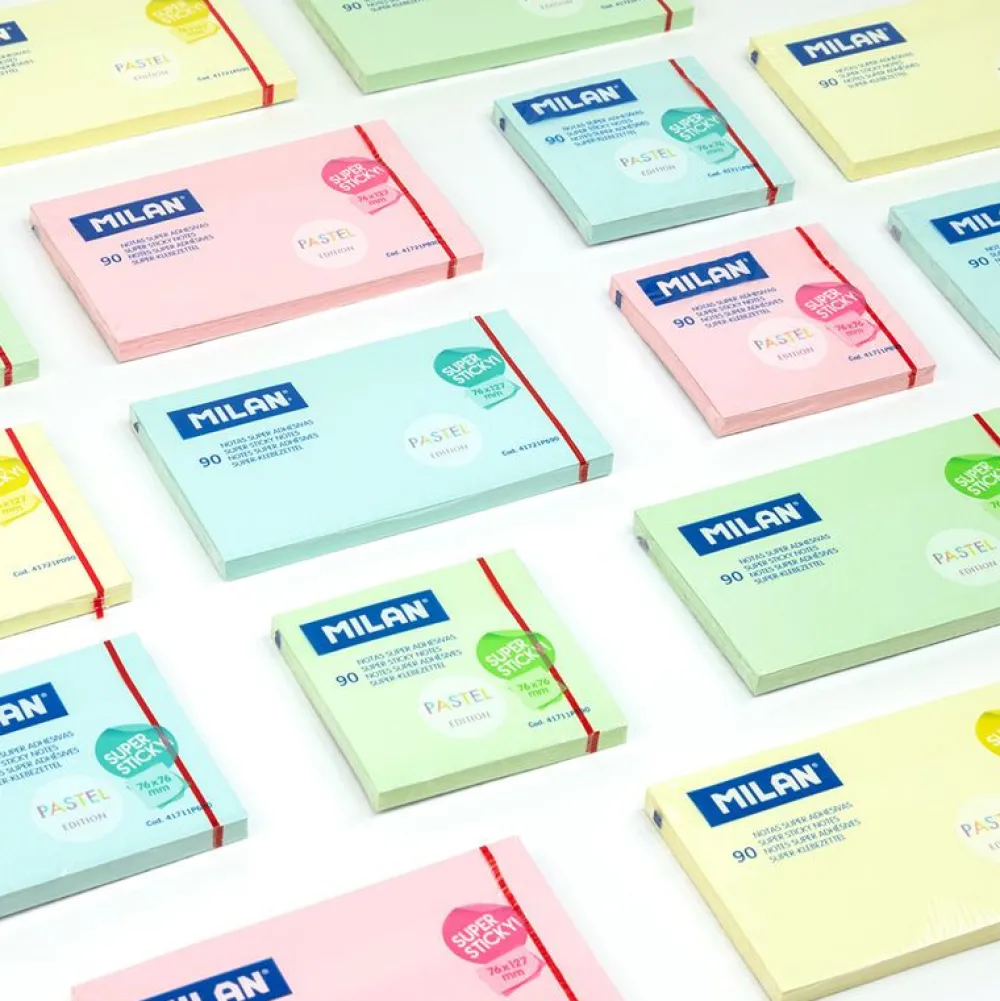Milan Karteczki samoprzylepne Sticky Notes - - różowe, 90 szt.