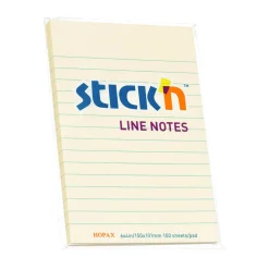 Karteczki samoprzylepne w linie Stick'N - żółte, 15,2 × 10,1 cm, 50 szt. > Karteczki Samoprzylepne