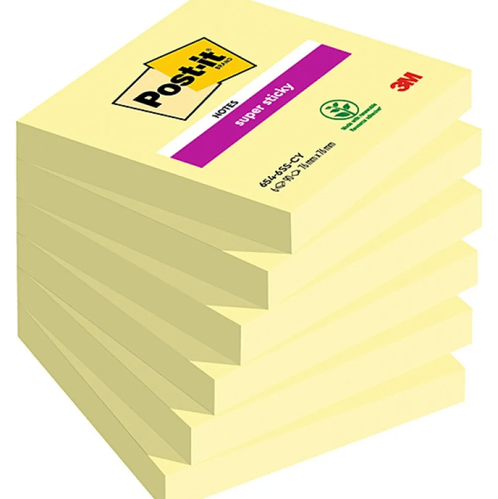 Post-it Karteczki samoprzylepne 76 x 76 mm - - żółte 90 szt. > Karteczki Samoprzylepne
