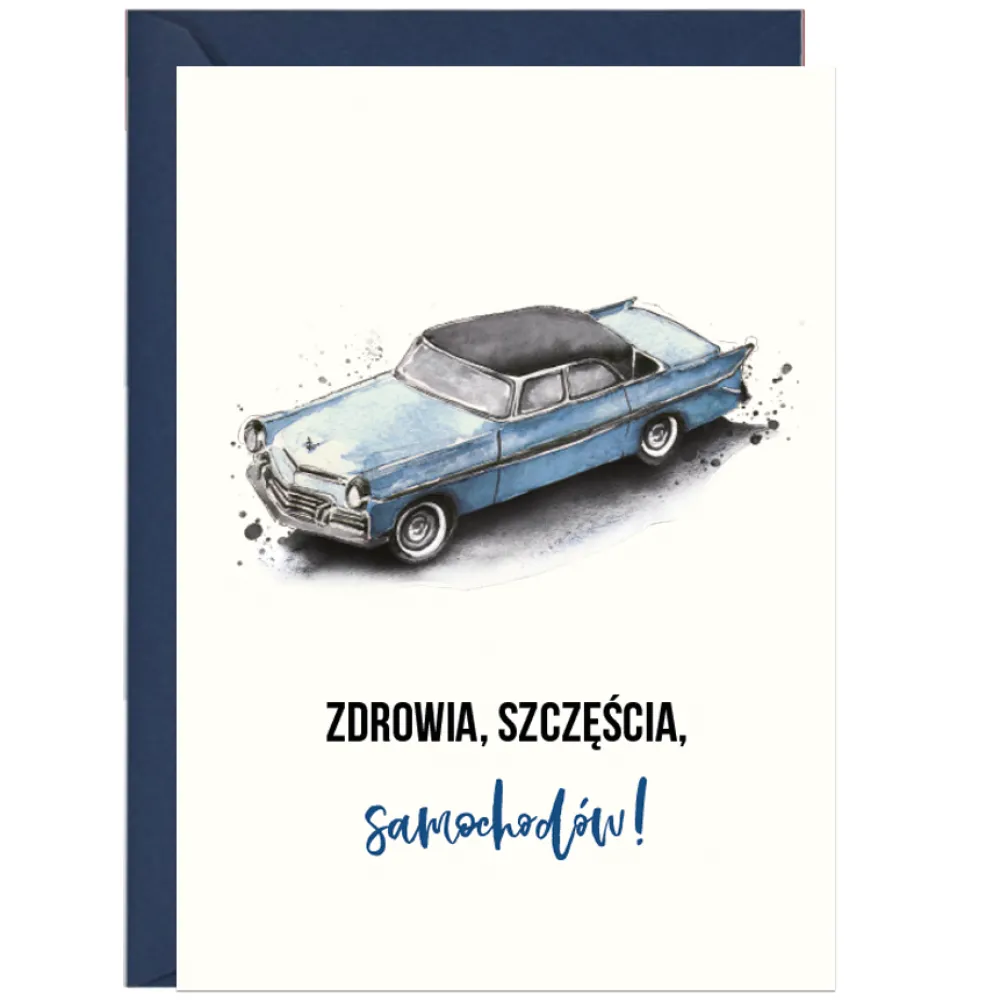 Paper Words Kartka okolicznościowa A6 - Paperwords - Zdrowia, szczęścia, samochodów!
