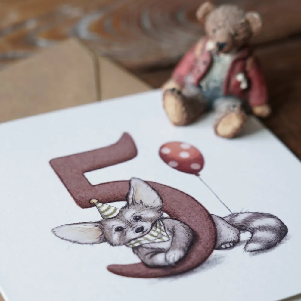 Hi Little Kartka okolicznościowa - - Lisek, 5 urodziny > Kartki Okolicznościowe