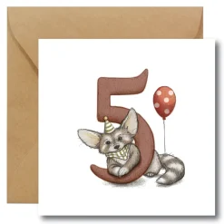 Hi Little Kartka okolicznościowa - - Lisek, 5 urodziny > Kartki Okolicznościowe