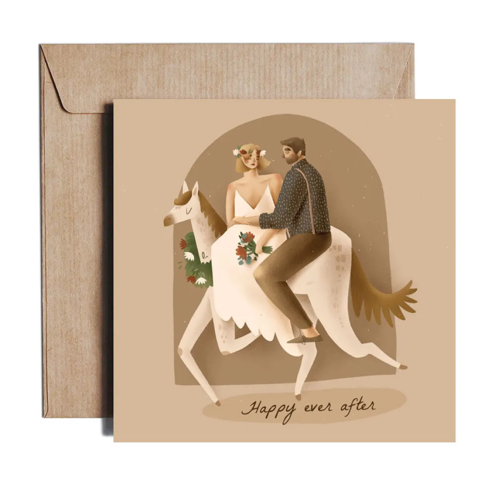 PiesKot Kartka okolicznościowa - - Love Story, 14,5 x 14,5 cm