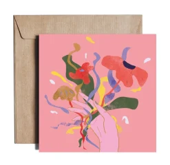 PiesKot Kartka okolicznościowa - - Flower power, 14,5 x 14,5 cm