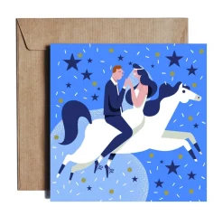 PiesKot Kartka okolicznościowa 14,5 x 14,5 cm - - Royal Blue Wedding