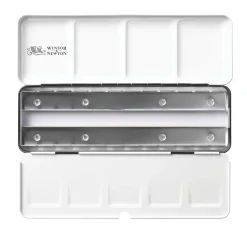 Winsor & Newton Kasetka metalowa na akwarele w półkostkach - - 24 szt.
