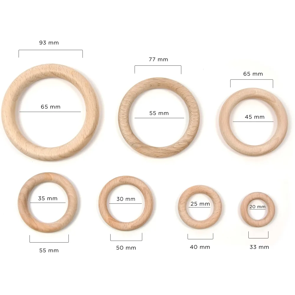 Kółko pierścień drewniany do makramy - 40 mm