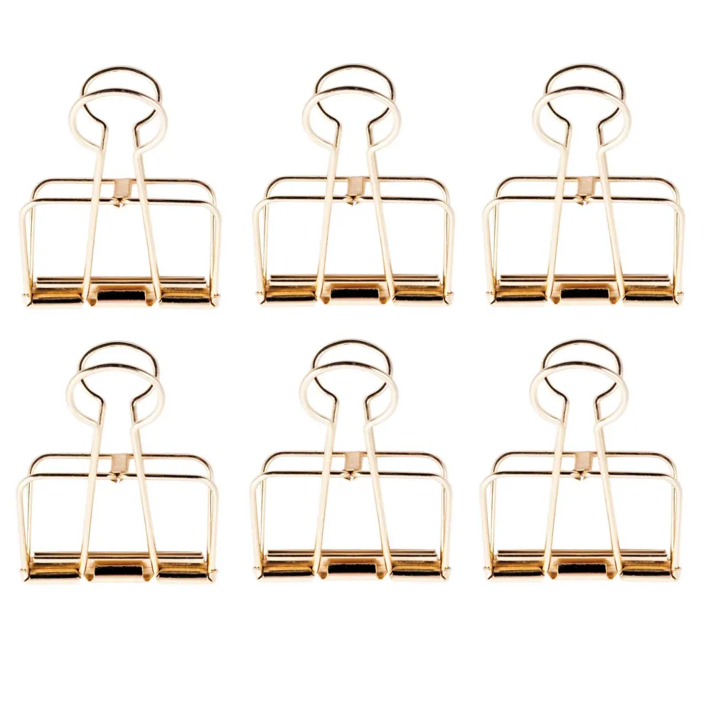Rico Design Klipsy metalowe do dokumentów - - złote, 19 mm, 6 szt.