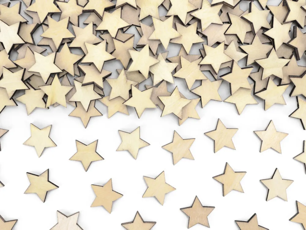 PartyDeco Konfetti drewniane Gwiazdki - 2 x 2 cm, 50 szt. > Serpentyny I Konfetti