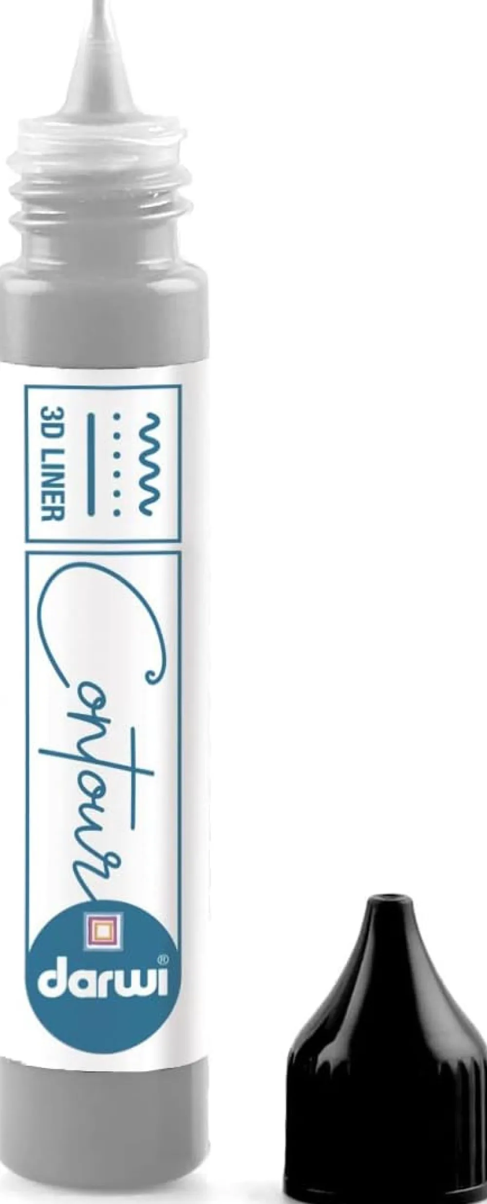 Darwi Konturówka do szkła Contour 3D Glass Liner - - Silver, 30 ml