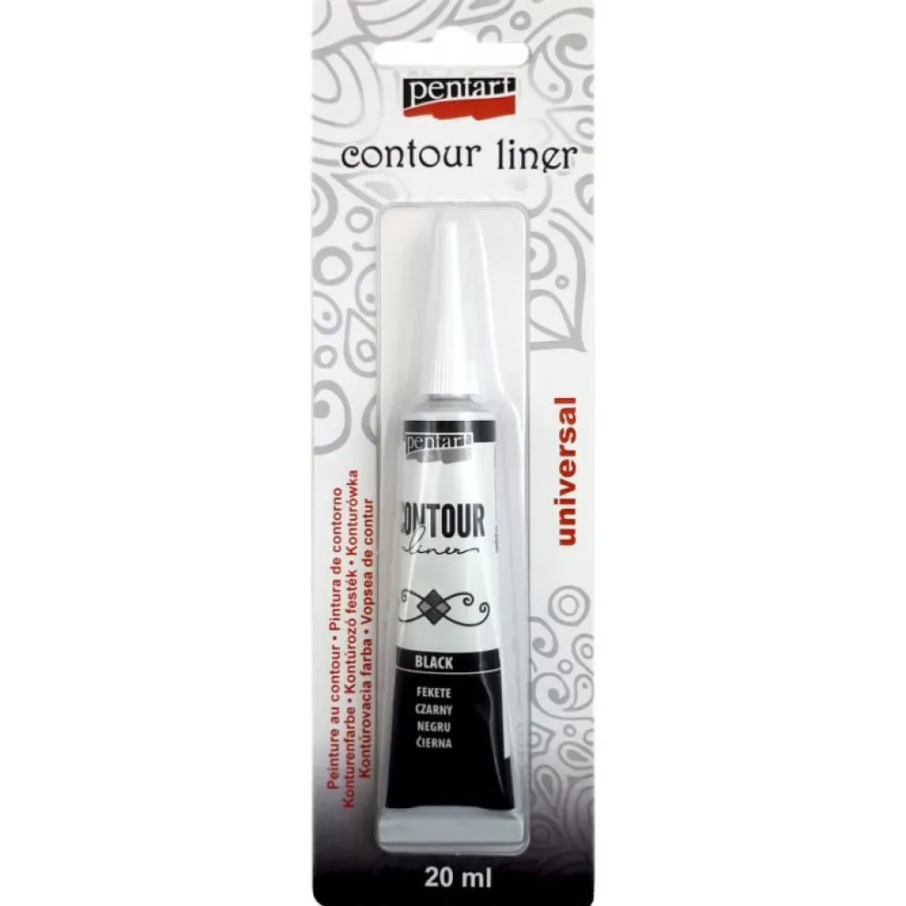 Pentart Konturówka do szkła - - czarna, 20 ml > Farby Do Szkła