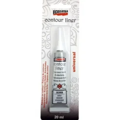 Pentart Konturówka do szkła - - srebrna metaliczna, 20 ml > Farby Do Szkła