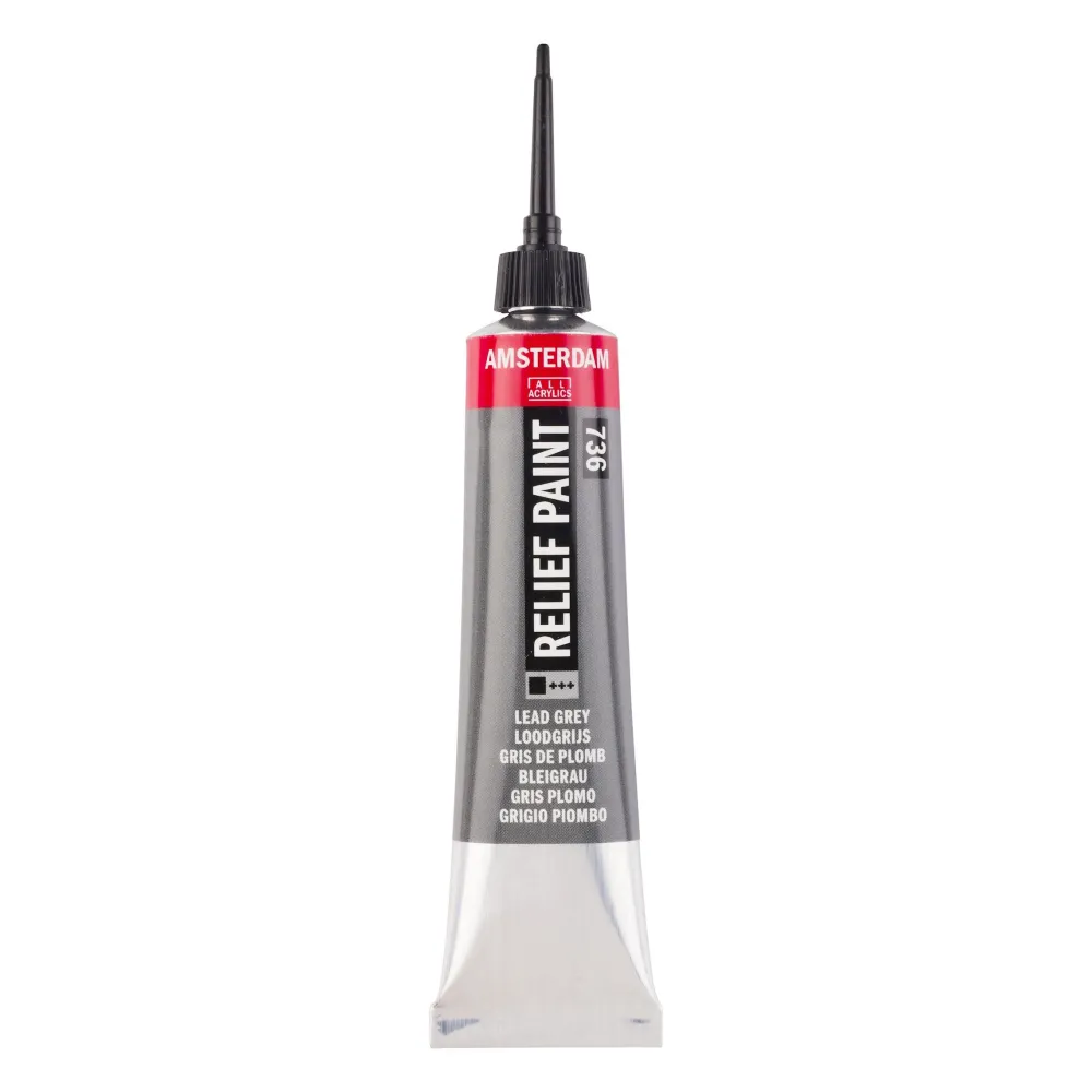 Amsterdam Konturówka do szkła Relief - - Lead Grey, 20 ml