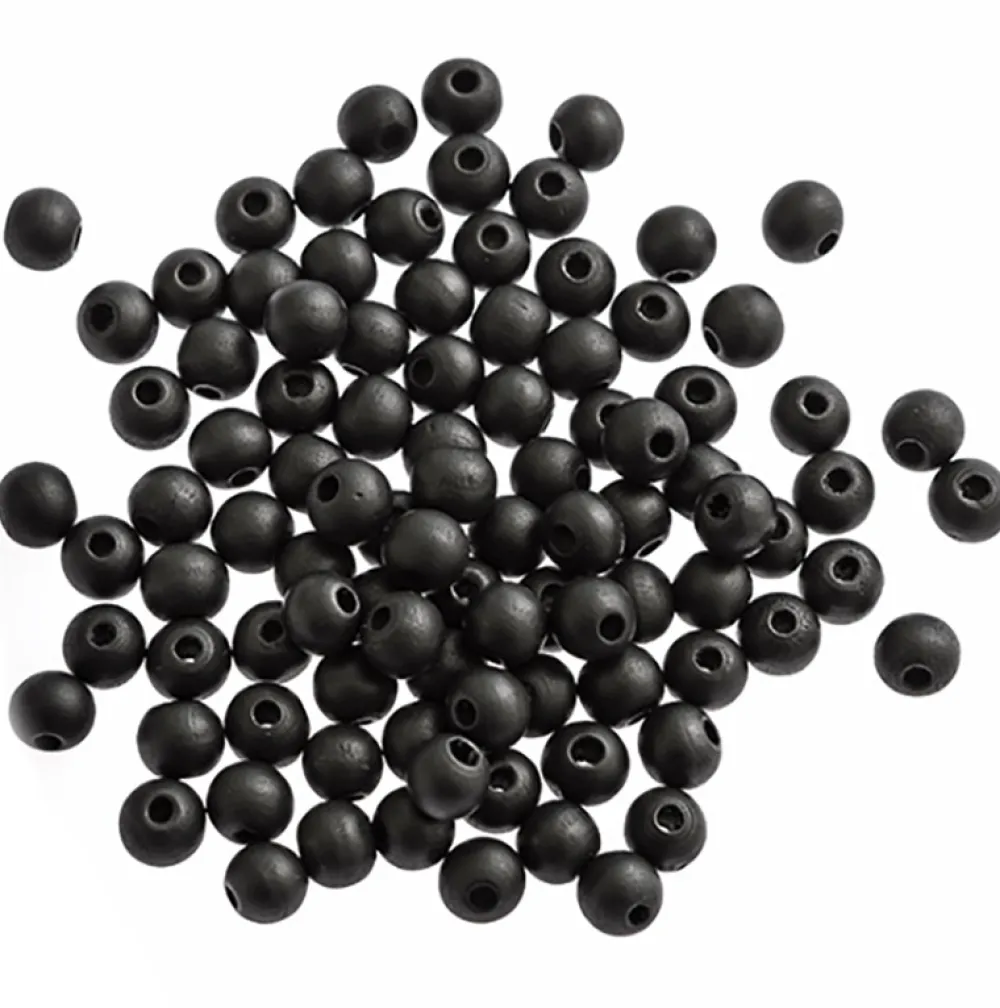 dpCraft Koraliki drewniane - - czarne, matowe, 10 mm, 100 szt. > Koraliki