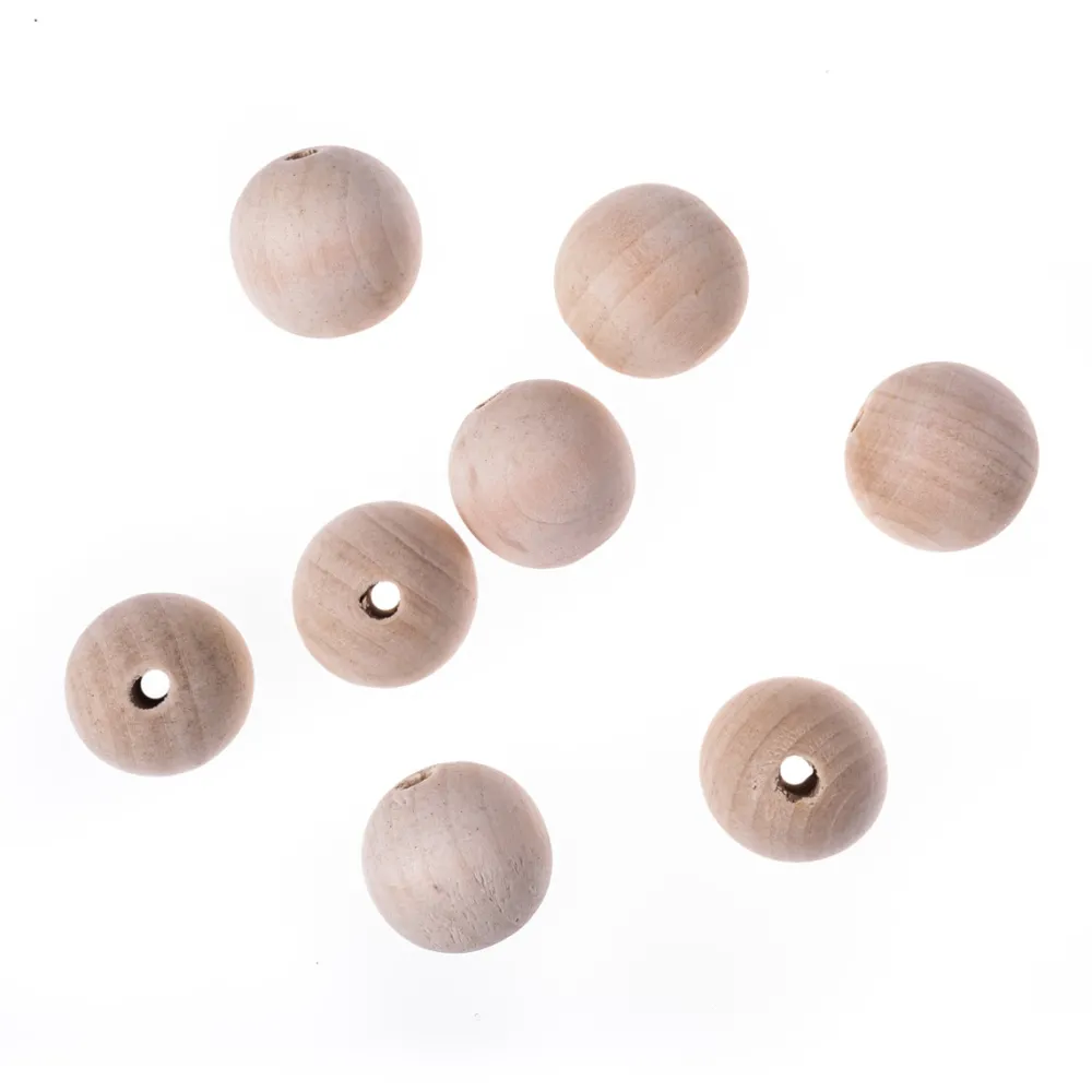 dpCraft Koraliki, kulki drewniane - - naturalne, 3 cm, 8 szt.