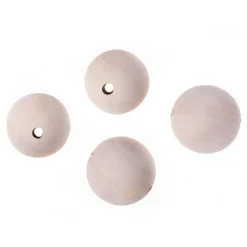 dpCraft Koraliki, kulki drewniane - - naturalne, 4 cm, 4 szt.