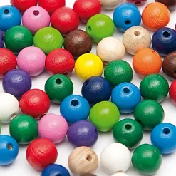 Rico Design Koraliki, kulki drewniane - - kolorowe, 12 mm, 40 szt.