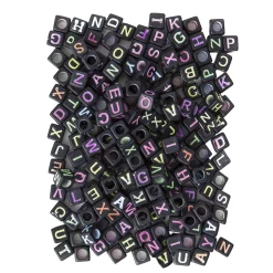 dpCraft Koraliki literki - - neon czarne, 124 szt.