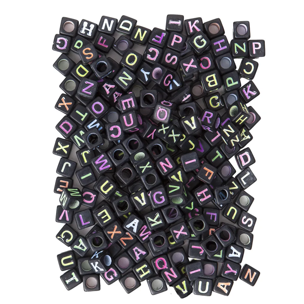 dpCraft Koraliki literki - - neon czarne, 124 szt.